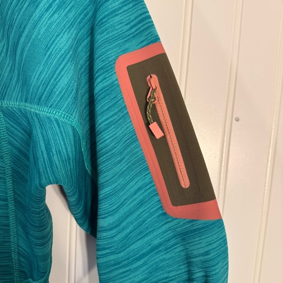 Burton AK Women’s Turbine 1/4 Zip Fleece Sweater Pullover Teal & Pink Size Large - Picture 4 of 14